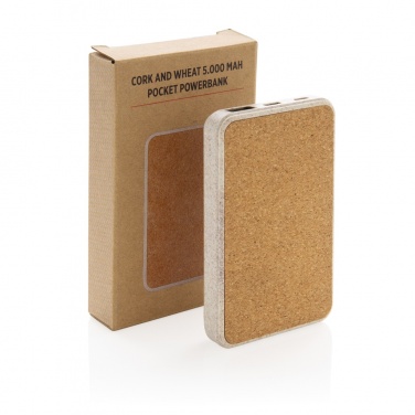 Logo trade promotional items picture of: Cork and Wheat 5.000 mAh pocket powerbank
