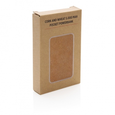 Logo trade promotional product photo of: Cork and Wheat 5.000 mAh pocket powerbank