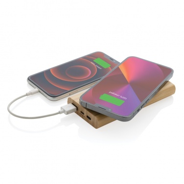 Logotrade promotional gift picture of: Bamboo 8.000 mAh 5W wireless powerbank
