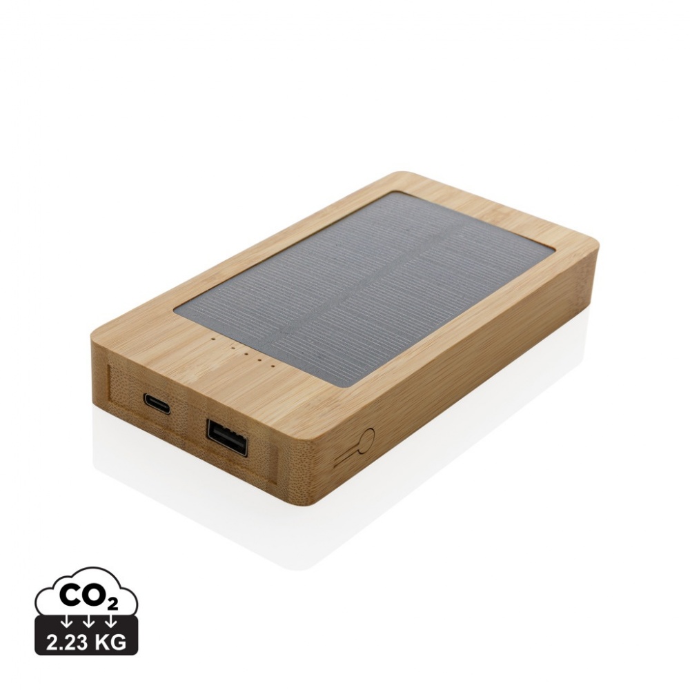 Logotrade promotional merchandise picture of: Sunwick 10.000 mAh Bamboo solar powerbank