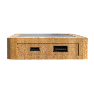 Logo trade promotional gifts picture of: Sunwick 10.000 mAh Bamboo solar powerbank