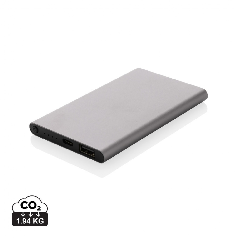Logotrade promotional products photo of: RCS recycled plastic/aluminum 4000 mah powerbank with type C