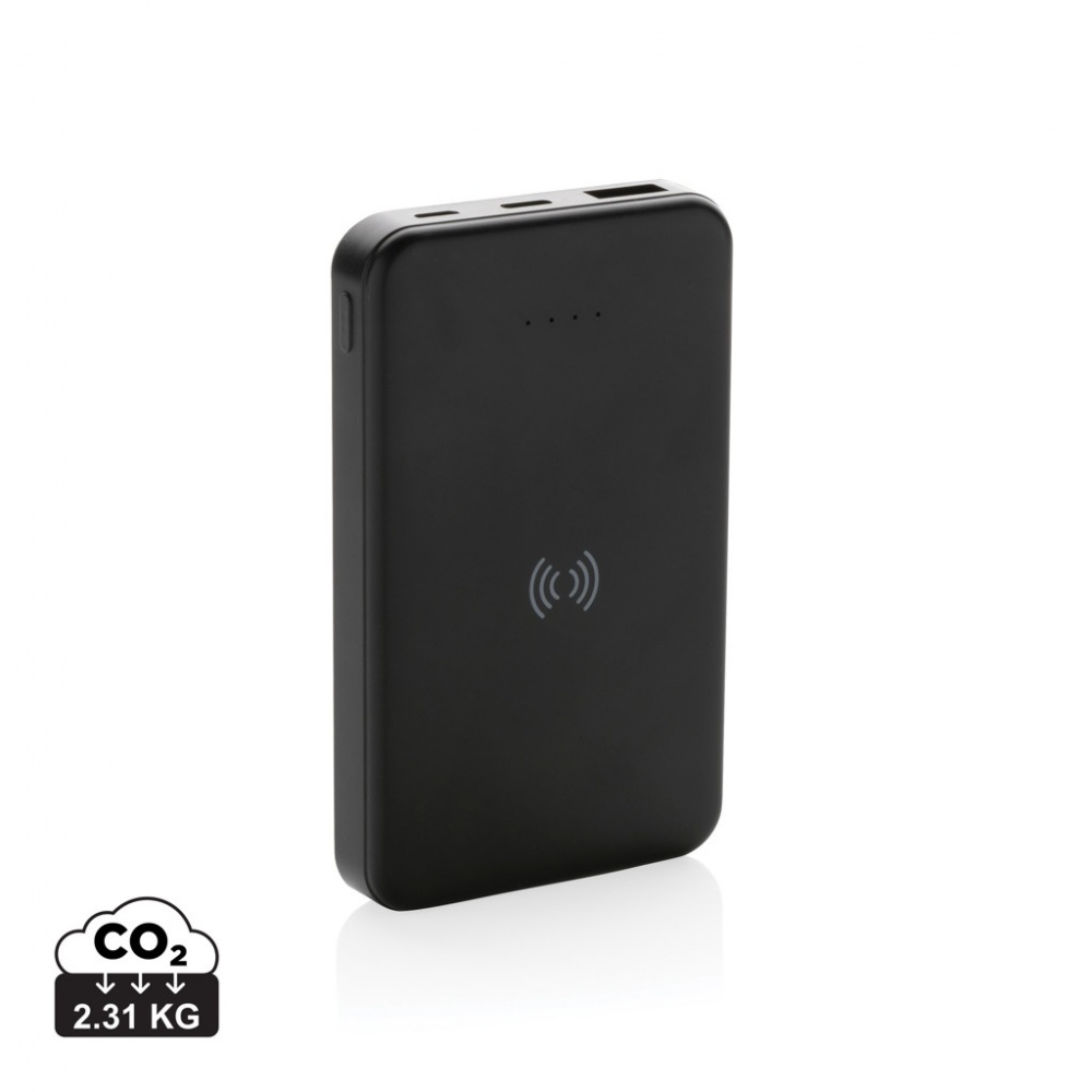 Logo trade promotional gift photo of: RCS recycled plastic 5.000 mAh 5W wireless powerbank