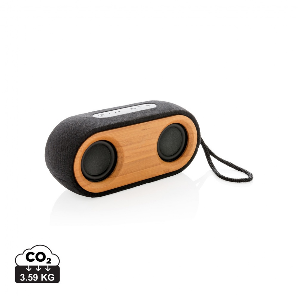 Logo trade advertising products image of: Bamboo X double speaker