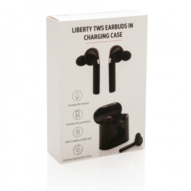 Logo trade promotional products picture of: Liberty wireless earbuds in charging case