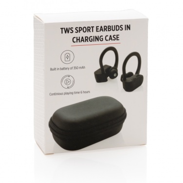 Logo trade business gifts image of: TWS sport earbuds in charging case