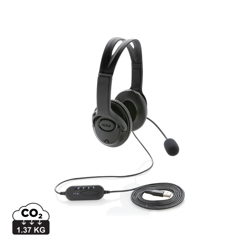 Logo trade advertising products picture of: Over ear wired work headset