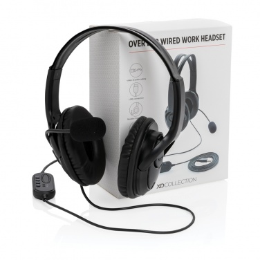 Logo trade promotional items image of: Over ear wired work headset
