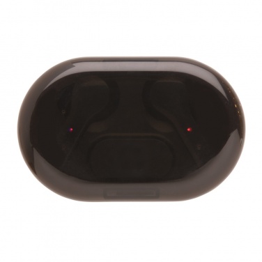 Logo trade promotional giveaways image of: Light up logo TWS earbuds in charging case