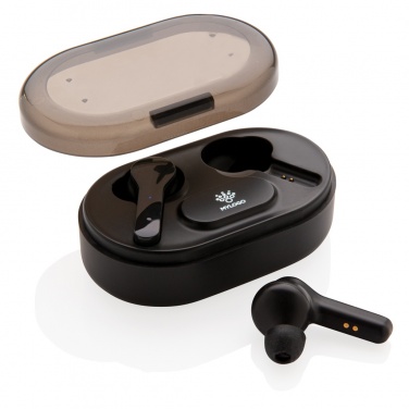 Logo trade business gifts image of: Light up logo TWS earbuds in charging case