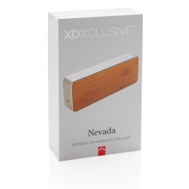 Logo trade corporate gifts picture of: Nevada Bamboo 3W wireless speaker