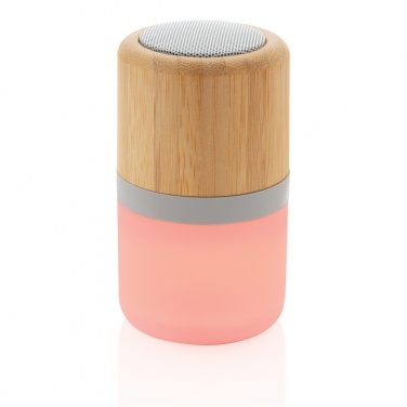 Logo trade promotional items picture of: Bamboo colour changing 3W speaker light
