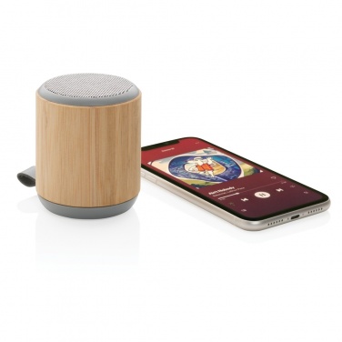 Logo trade promotional giveaway photo of: Bamboo and fabric 3W wireless speaker