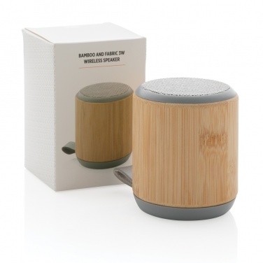 Logotrade promotional giveaway picture of: Bamboo and fabric 3W wireless speaker