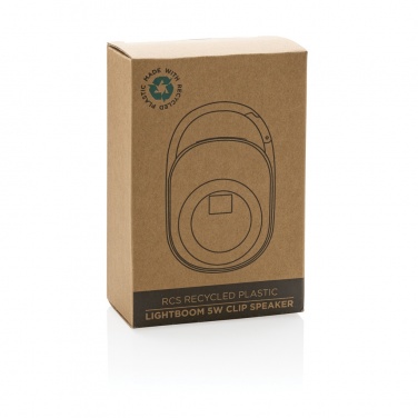Logotrade promotional gift image of: RCS recycled plastic Lightboom 5W Clip speaker