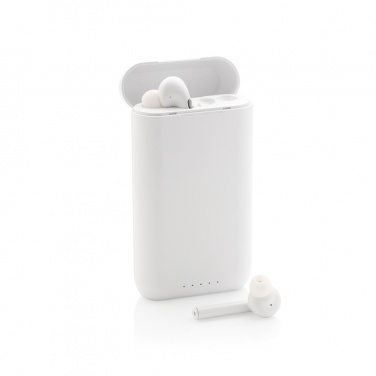 Logo trade promotional gift photo of: Liberty TWS earbuds with 5.000 mAh powerbank