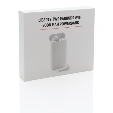 Logotrade corporate gift picture of: Liberty TWS earbuds with 5.000 mAh powerbank