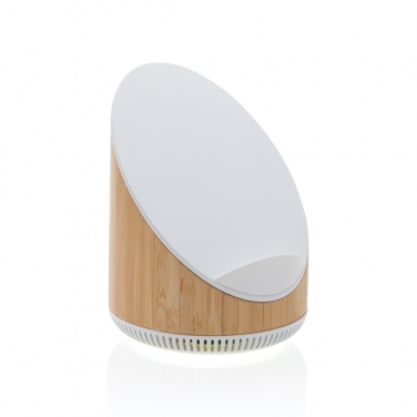 Logo trade promotional gifts image of: Ovate bamboo 5W speaker with 15W wireless charger