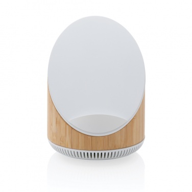 Logo trade promotional items picture of: Ovate bamboo 5W speaker with 15W wireless charger