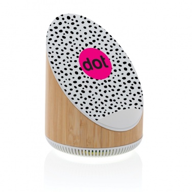 Logo trade promotional gift photo of: Ovate bamboo 5W speaker with 15W wireless charger