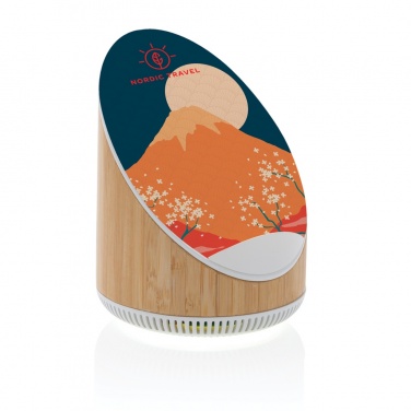 Logo trade promotional gift photo of: Ovate bamboo 5W speaker with 15W wireless charger