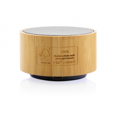 Logotrade promotional items photo of: RCS recycled plastic and bamboo 3W wireless speaker