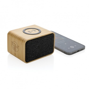Logo trade advertising product photo of: RCS Rplastic 3W speaker with bamboo 5W wireless