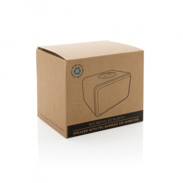 Logotrade promotional gift image of: RCS Rplastic 3W speaker with bamboo 5W wireless