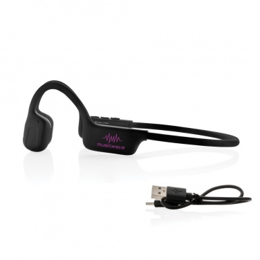 Logo trade promotional giveaways image of: Urban Vitamin Glendale RCS rplastic air conductive headphone