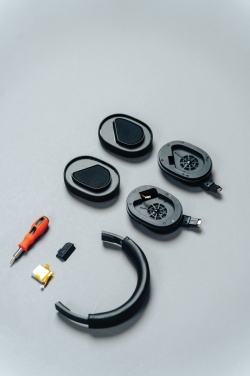 Logo trade promotional gifts image of: Irvine RCS recycled and repairable ANC wireless headphone