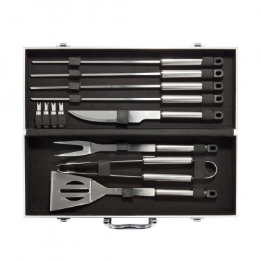 Logotrade corporate gift image of: 12 pcs barbecue set in aluminium box