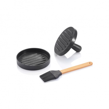 Logo trade corporate gifts image of: BBQ set with hamburger press and brush