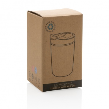 Logo trade promotional items image of: GRS Recycled PP tumbler with flip lid