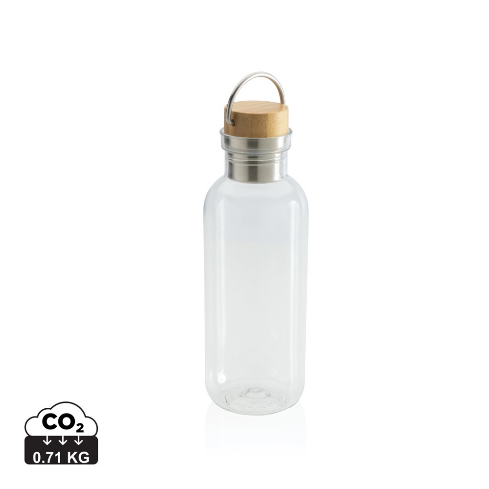 Logo trade promotional items image of: RCS RPET bottle with bamboo lid and handle