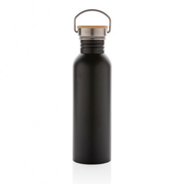 Logo trade promotional gifts picture of: Modern stainless steel bottle with bamboo lid