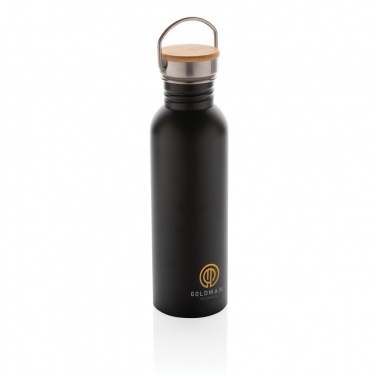 Logotrade promotional gift picture of: Modern stainless steel bottle with bamboo lid