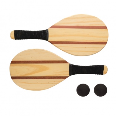 Logo trade advertising products image of: Wooden frescobol tennis set