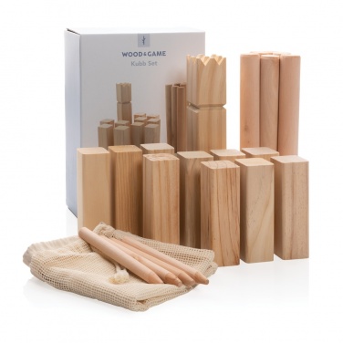 Logo trade promotional giveaways image of: Wooden kubb set