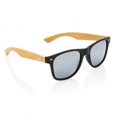 Logo trade promotional gifts image of: Bamboo and RCS recycled plastic sunglasses