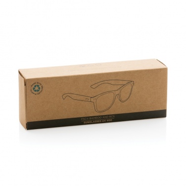 Logotrade promotional gift image of: Bamboo and RCS recycled plastic sunglasses