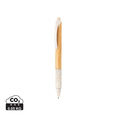 Logo trade promotional giveaways image of: Bamboo & wheat straw pen