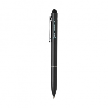 Logo trade advertising products image of: Kymi RCS certified recycled aluminium pen with stylus