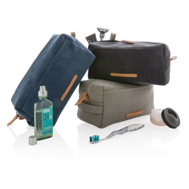 Logo trade promotional products image of: Canvas toiletry bag PVC free