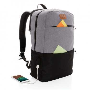 Logo trade promotional giveaways image of: Modern 15.6" USB & RFID laptop backpack PVC free