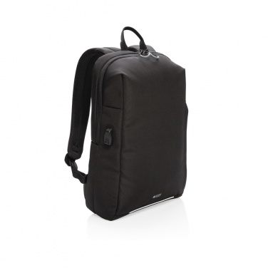 Logo trade promotional items image of: Swiss Peak AWARE™ RFID and USB A laptop backpack