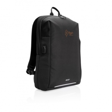 Logo trade advertising product photo of: Swiss Peak AWARE™ RFID and USB A laptop backpack