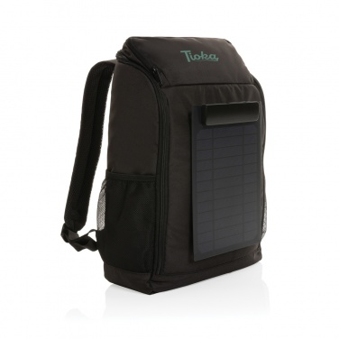 Logo trade promotional giveaways picture of: Pedro AWARE™ RPET deluxe backpack with 5W solar panel