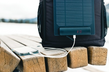 Logotrade promotional item image of: Pedro AWARE™ RPET deluxe backpack with 5W solar panel