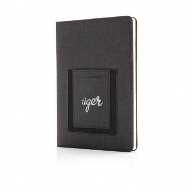 Logo trade business gifts image of: Deluxe A5 Notebook with phone pocket