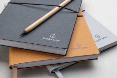 Logotrade promotional giveaway picture of: A5 recycled leather notebook